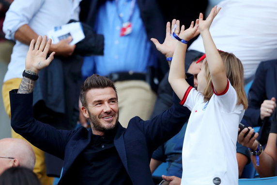 David Beckham z córką Harper