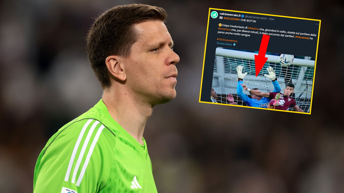 Wojciech Szczęsny i interwencja, po której Polak padł na murawę (Zdjęcie: X.com)