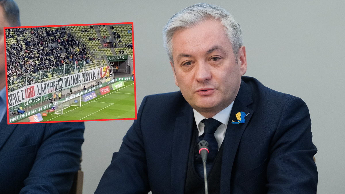Robert Biedroń wystąpił z apelem do prezesa PZPN w sprawie transparentu kibiców Lechii Gdańsk (screen: RobertBiedron/Twitter)