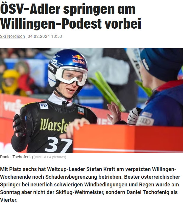 Austriacy nie kryją, że obiekt w Willingen nie jest szczęśliwy dla Stefana Krafta