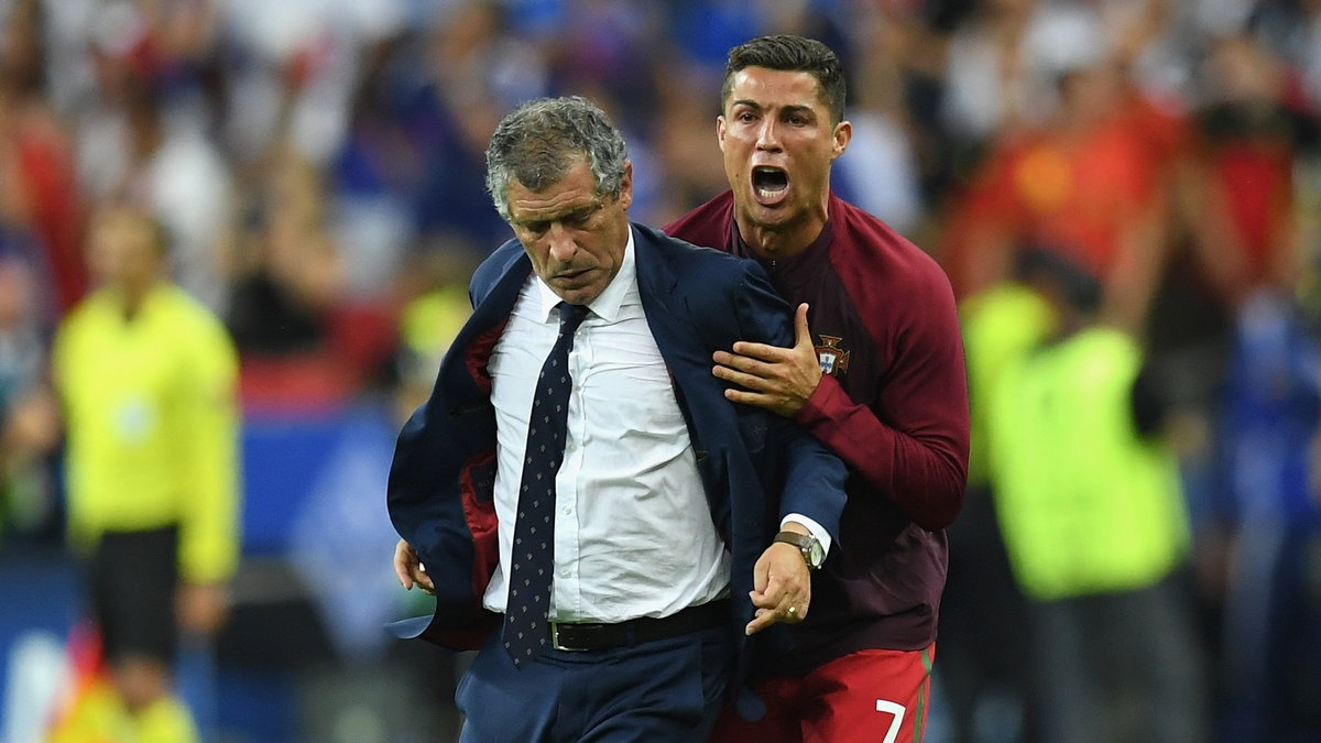 Fernando Santos i Cristiano Ronaldo podczas finału Euro2016