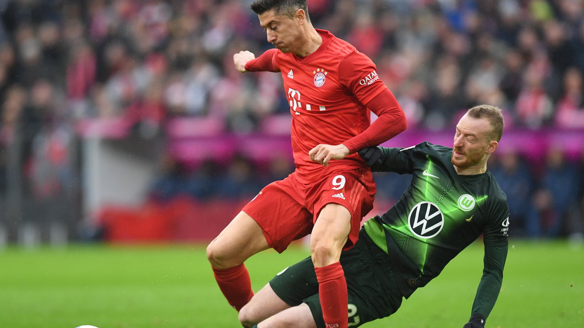 Robert Lewandowski w meczu z Wolfsburgiem