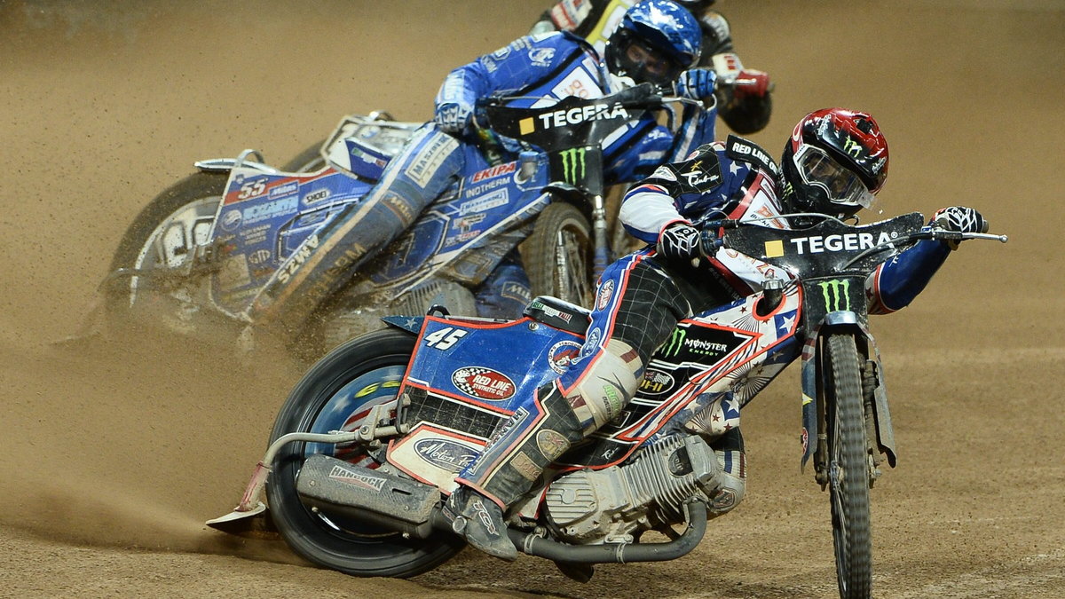 Greg Hancock (czerwony), Matej Zagar (niebieski) Tai Woffinden (żółty)