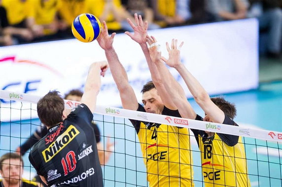 PGE Skra Bełchatów - Asseco Resovia Jochen Schops, Daniel Pliński, Michał Bąkiewicz