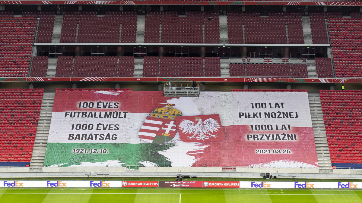 Oprawa przed meczem Węgry - Polska