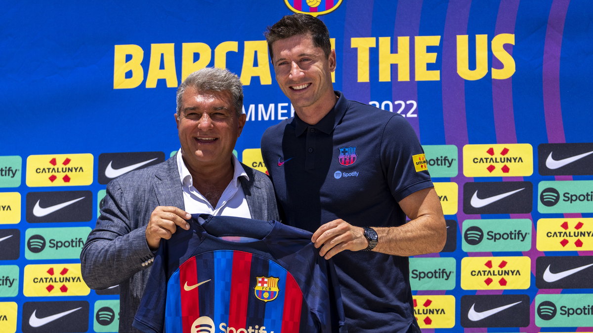 Robert Lewandowski i Joan Laporta