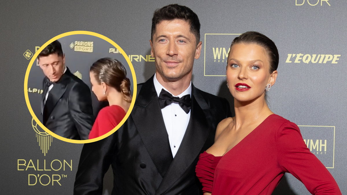 Anna i Robert Lewandowscy na gali Złotej Piłki (fot. screen: tiktok.com/@gala.fr)