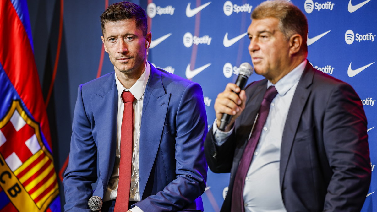 Robert Lewandowski i Joan Laporta