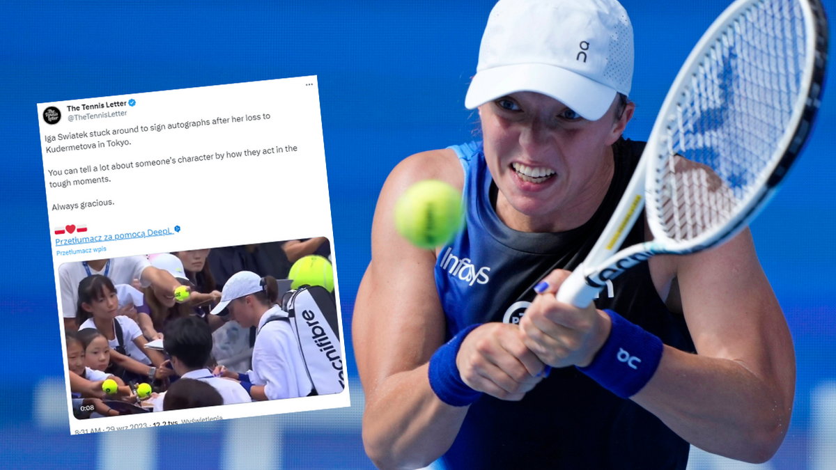 Iga Świątek znalazła czas na rozdanie autografów (x.com/TheTennisLetter)