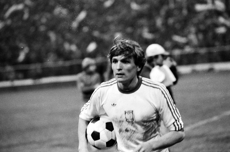 Adam Nawałka w meczu z Holandią. 1979 r.