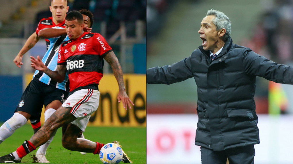 Kenedy (w czerwonej koszulce) i Paulo Sousa, nowy trener Flamengo