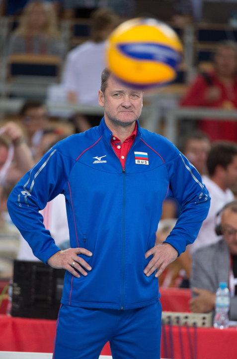 SIATKÓWKA FIVB MISTRZOSTWA ŚWIATA 2014 ROSJA BRAZYLIA (Trener reprezentacji Rosji Andrey Voronkov)