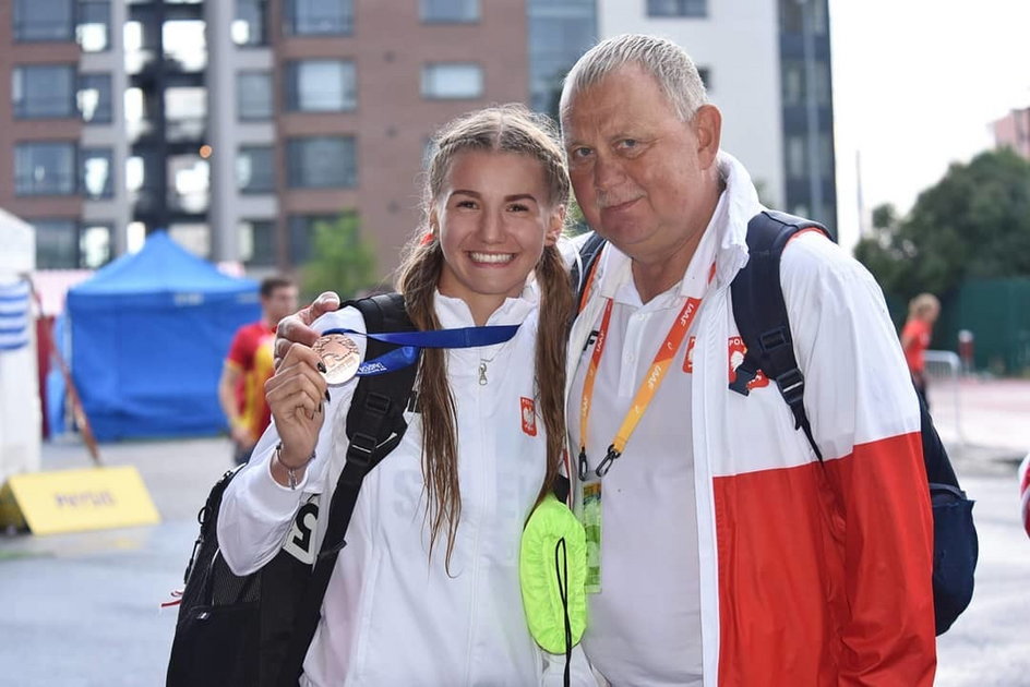 Adrianna Sułek i jej nieżyjący już trener Wiesław Czapiewski, który był dla niej jak ojciec