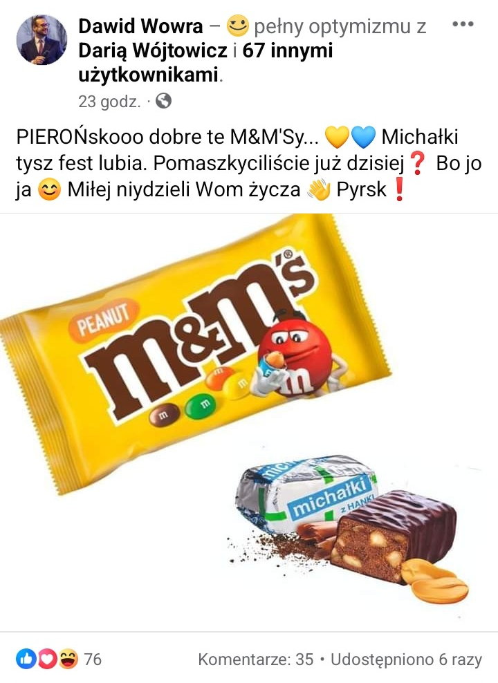 Wpis Dawida Wowry, rzecznika prasowego Urzędu Miasta w Zabrzu