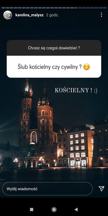 Screenshot z Instastory Karoliny Małysz