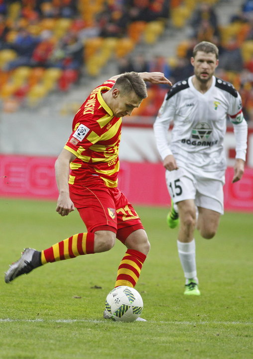 PIŁKA NOŻNA EKSTRAKLASA JAGIELLONIA - GÓRNIK ŁĘCZNA (Przemysław Frankowski i Grzegorz Bonin)