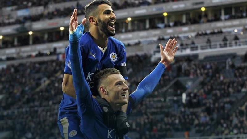 Vardy i Mahrez, fot. AFP