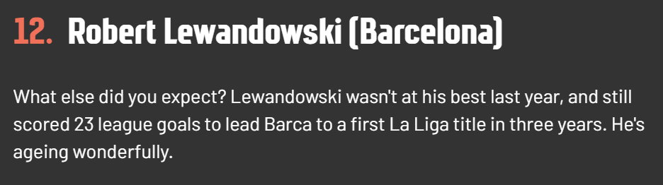 Goal.com o Robercie Lewandowskim