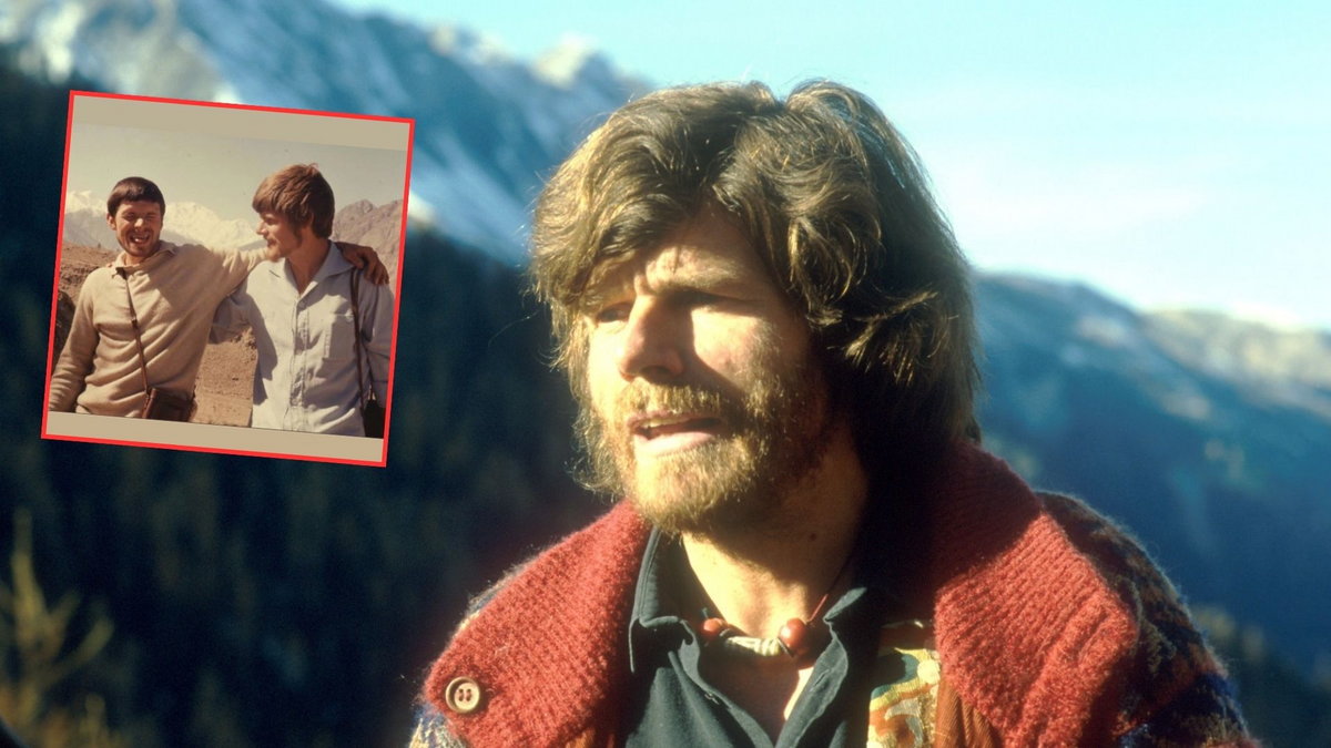 Reinhold Messner (w ramce zdjęcie z bratem w 1970 r.)