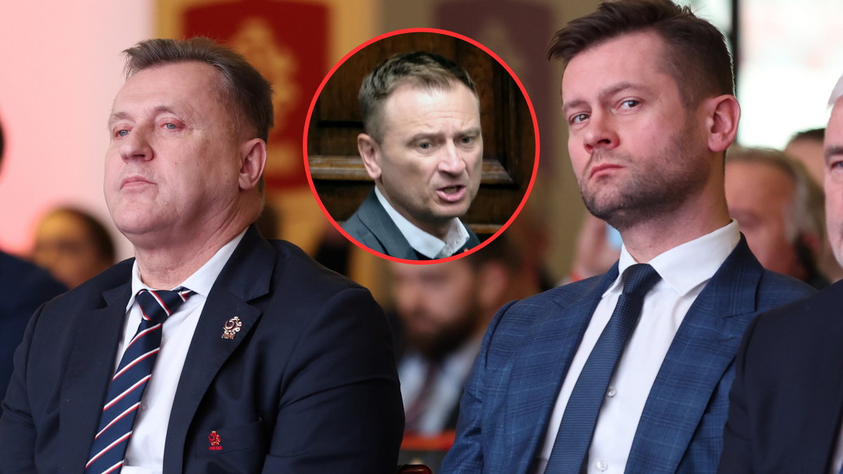 Cezary Kulesza, Sławomir Nitras (w kółeczku) i Kamil Bortniczuk