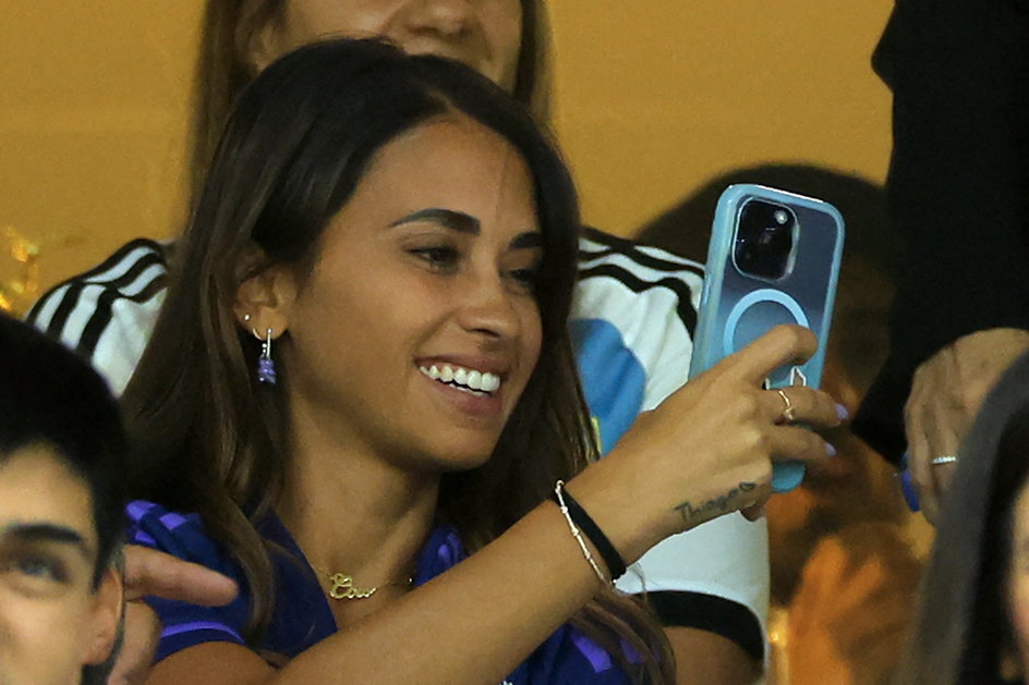 Antonela Roccuzzo na meczu Argentyny z Holandią