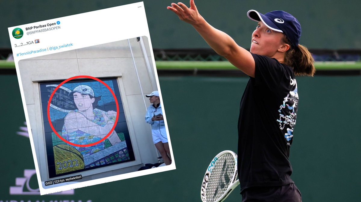 Iga Świątek odsłoniła w Indian Wells mural ze swoją podobizną (twitter.com/BNPPARIBASOPEN)