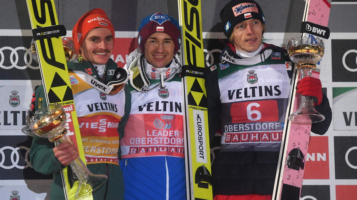 Od lewej: Richard Freitag, Kamil Stoch, Dawid Kubacki