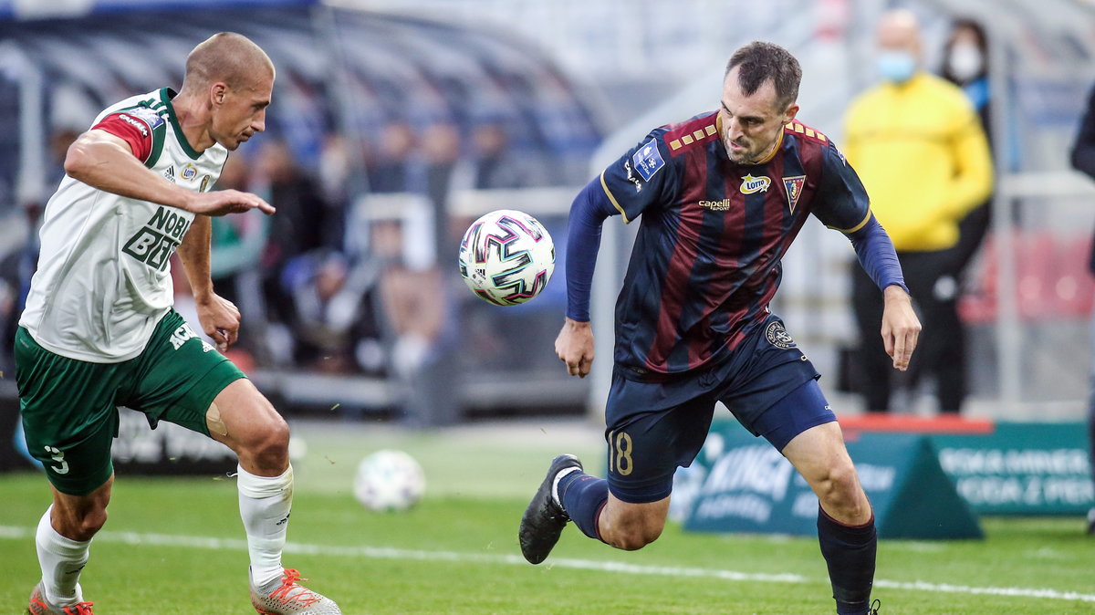 Piotr Celeban (Śląsk Wrocław) i Michał Kucharczyk (Pogoń Szczecin)