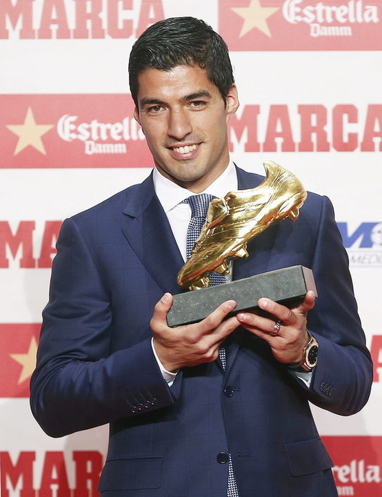 SPAIN SOCCER GOLDEN BOOT (Luis Suarez wins Golden Boot award)