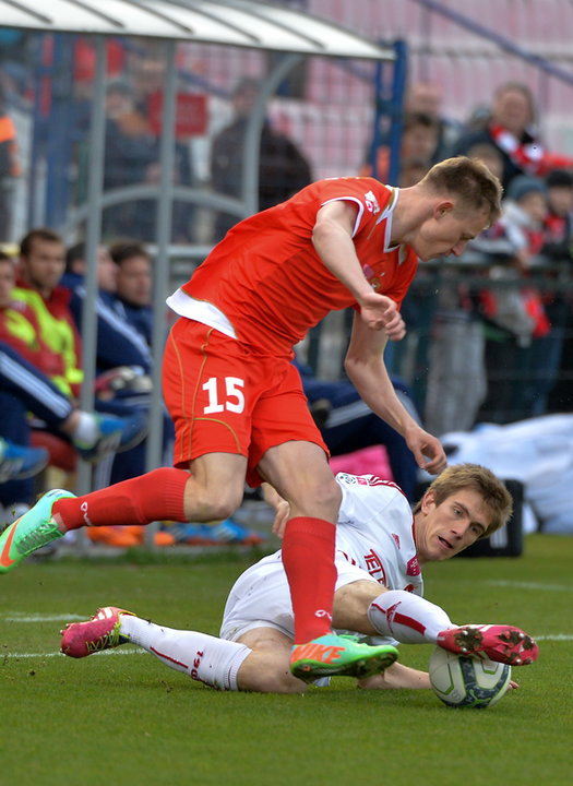 PIŁKA NOŻNA LIGA POLSKA WIDZEW ŁÓDŹ WISŁA KRAKÓW (Eduards Visnakovs Michał Nalepa )