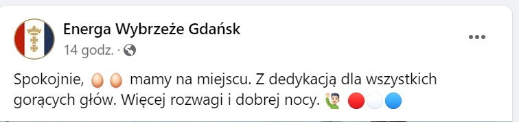 Screen z Facebooku Wybrzeża Gdańsk