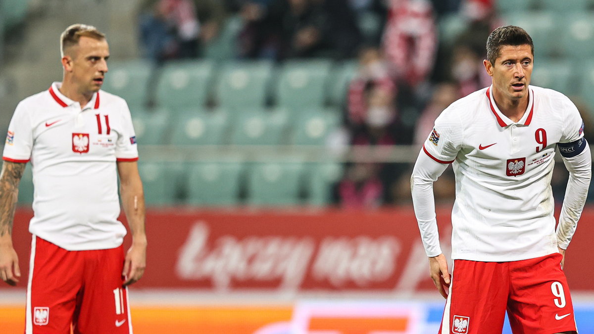 Kamil Grosicki i Robert Lewandowski