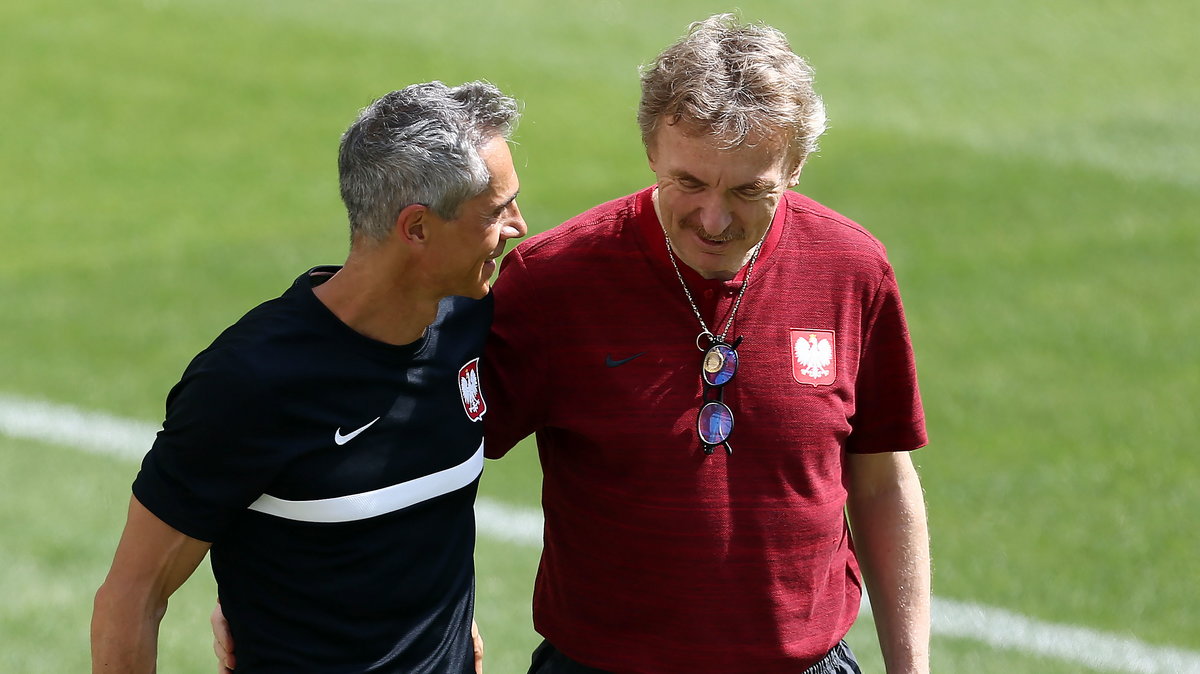 Paulo Sousa i Zbigniew Boniek podczas zgrupowania reprezentacji Polski