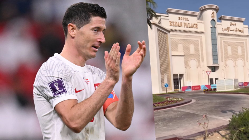 Robert Lewandowski i hotel, w którym polscy piłkarze mieszkali w Katarze