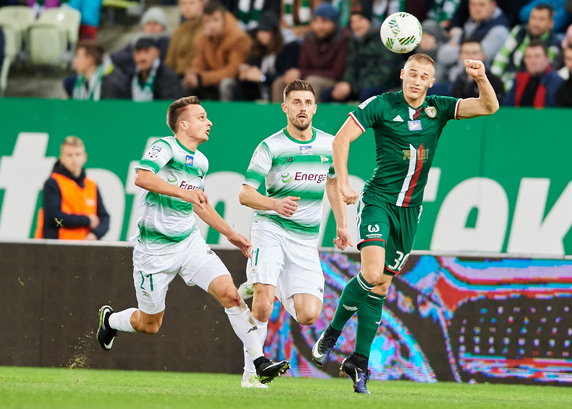 PIŁKA NOŻNA EKSTRAKLASA LECHIA GDAŃSK ŚLĄSK WROCŁAW (Grzegorz Kuświk Sławomir Peszko Kamil Dankowski )