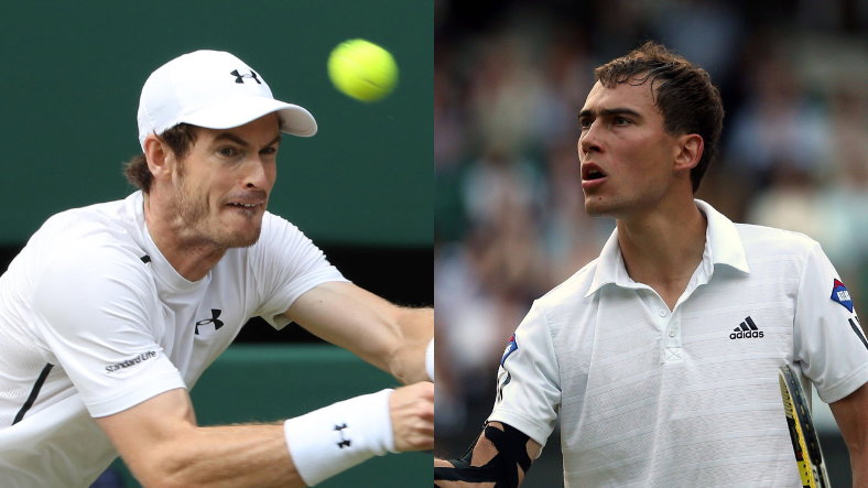 Andy Murray, Jerzy Janowicz (fot. PAP/ John Walton)