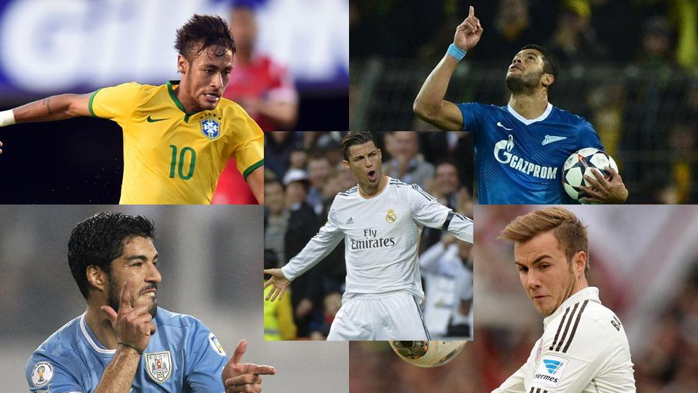 Neymar, Hulk, Ronaldo, Suarez, Goetze 