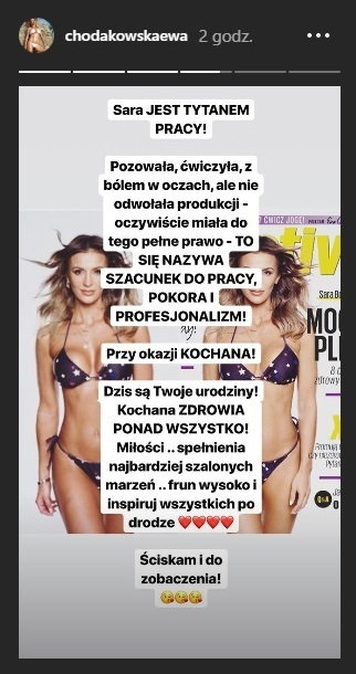 Wpis Ewy Chodakowskiej na Instastories