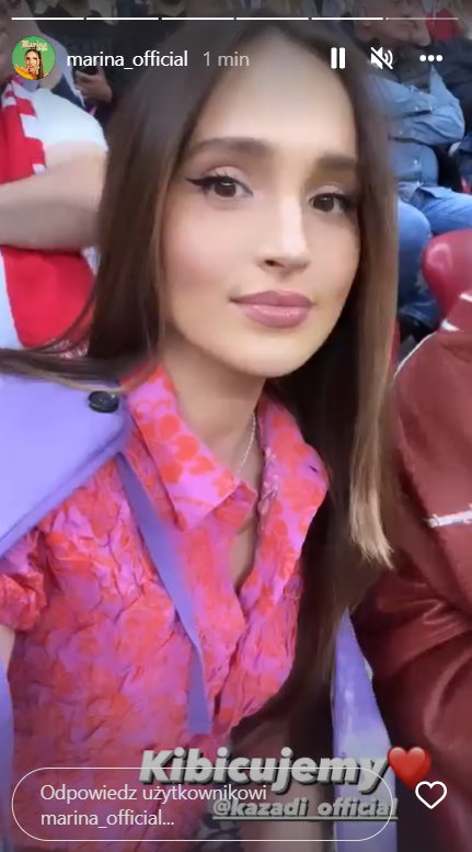 Marina Łuczenko-Szczęsna na meczu Polska - Belgia