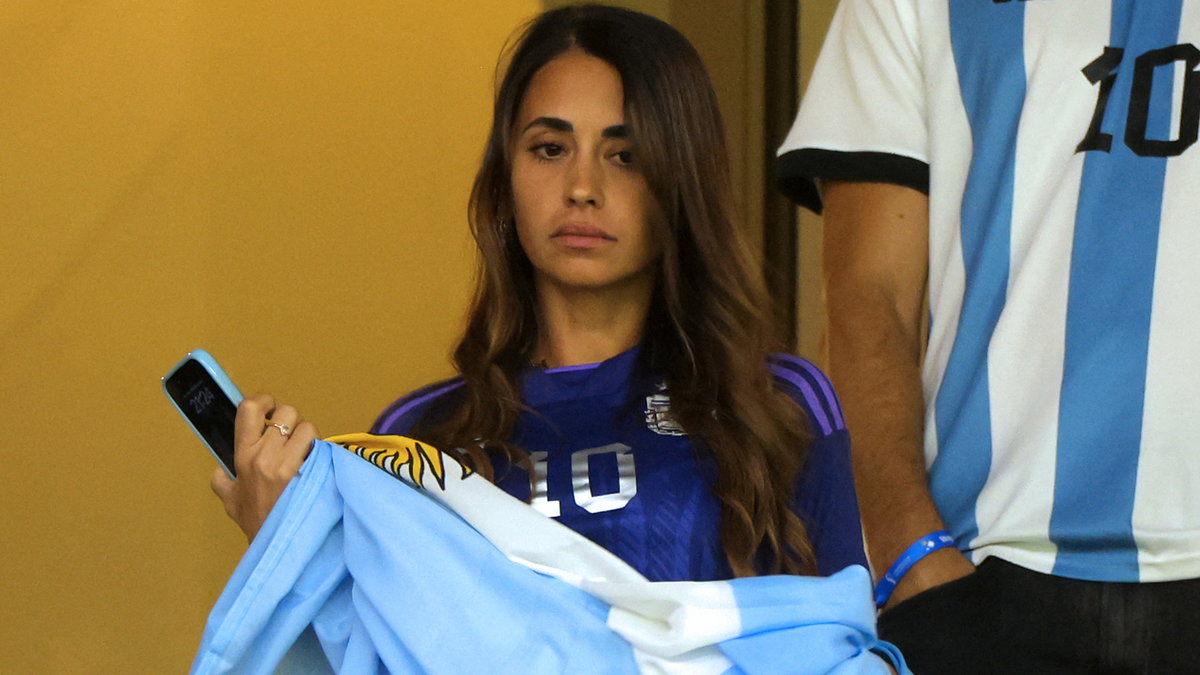 Antonela Roccuzzo na meczu Argentyny z Holandią