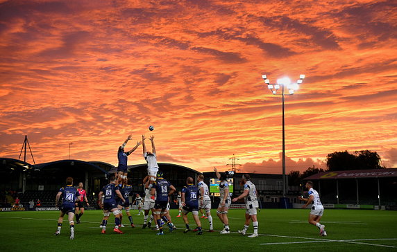4 września 2020: Piękny krajobraz podczas meczu rugby Worcester Warriors - Bristol Bears (Anglia)