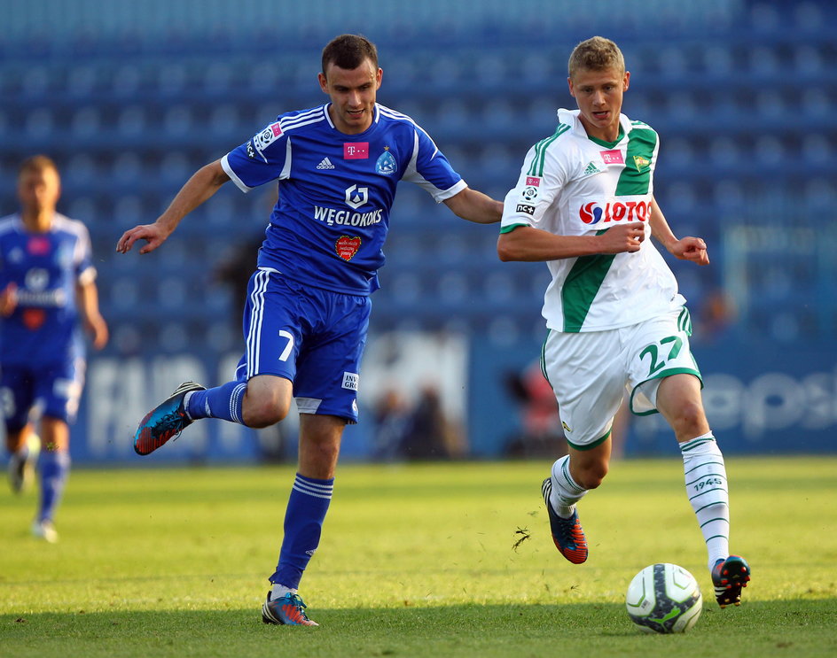 Przemysław Dawidowicz podczas meczu Ruch - Lechia (1:1) 26.07.2013 r.