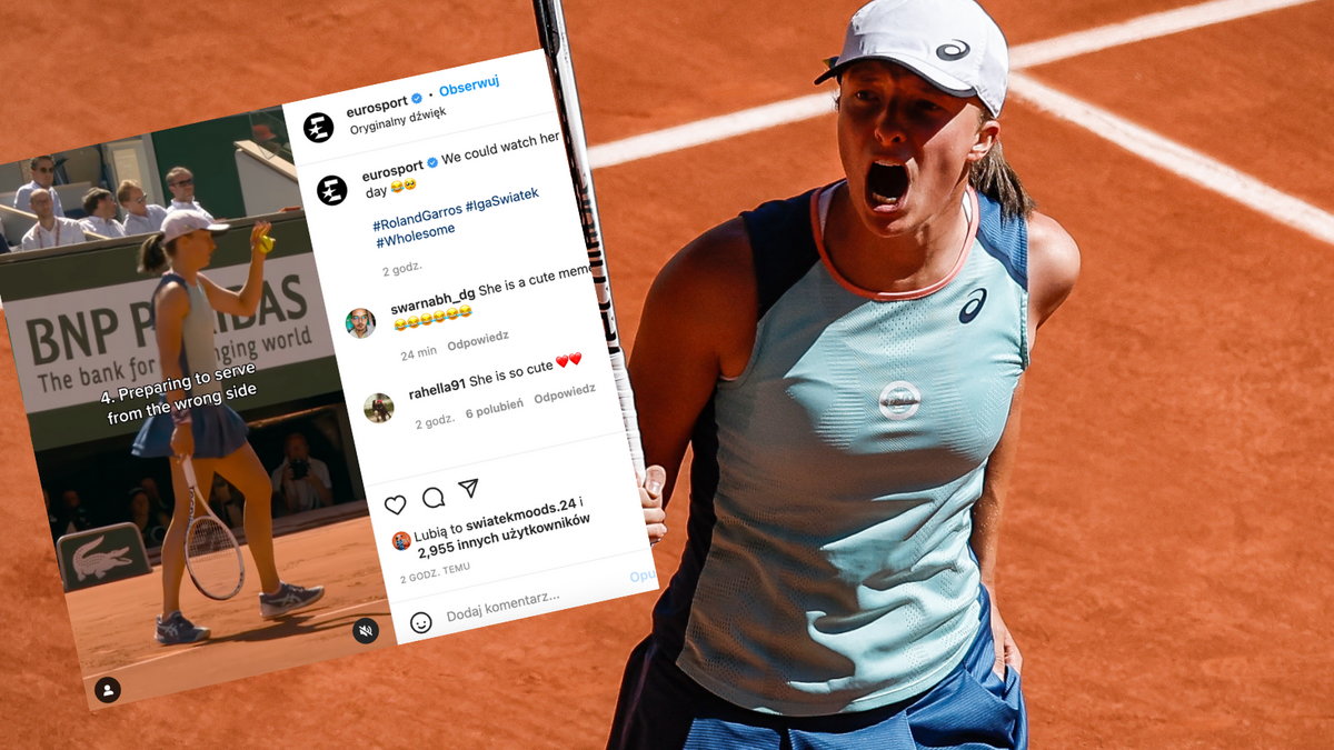 Iga Świątek zachwyca podczas Rolanda Garrosa nie tylko swoją grą (instagram.com/@eurosport)