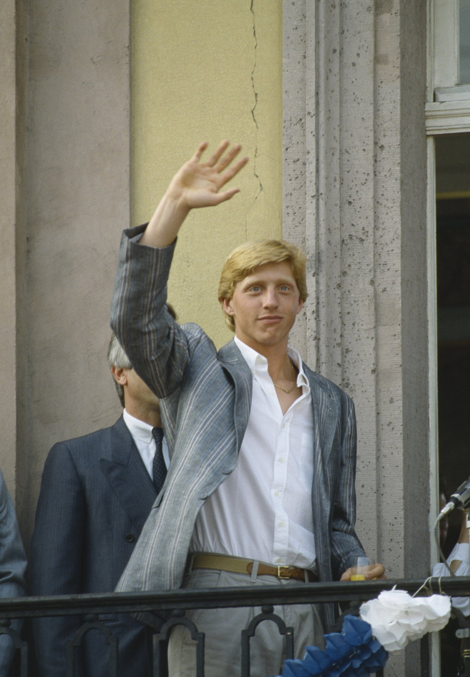 Boris Becker po triumfie na Wimbledonie, 1985 r.