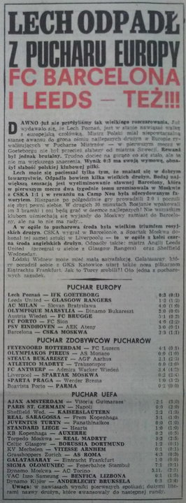 2. Sezon 1992/1993 – II runda (1/8 finału) - o awans do fazy grupowej