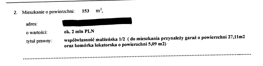 Oświadczenie majątkowe Sławomira Nitrasa z listopada 2023 r.