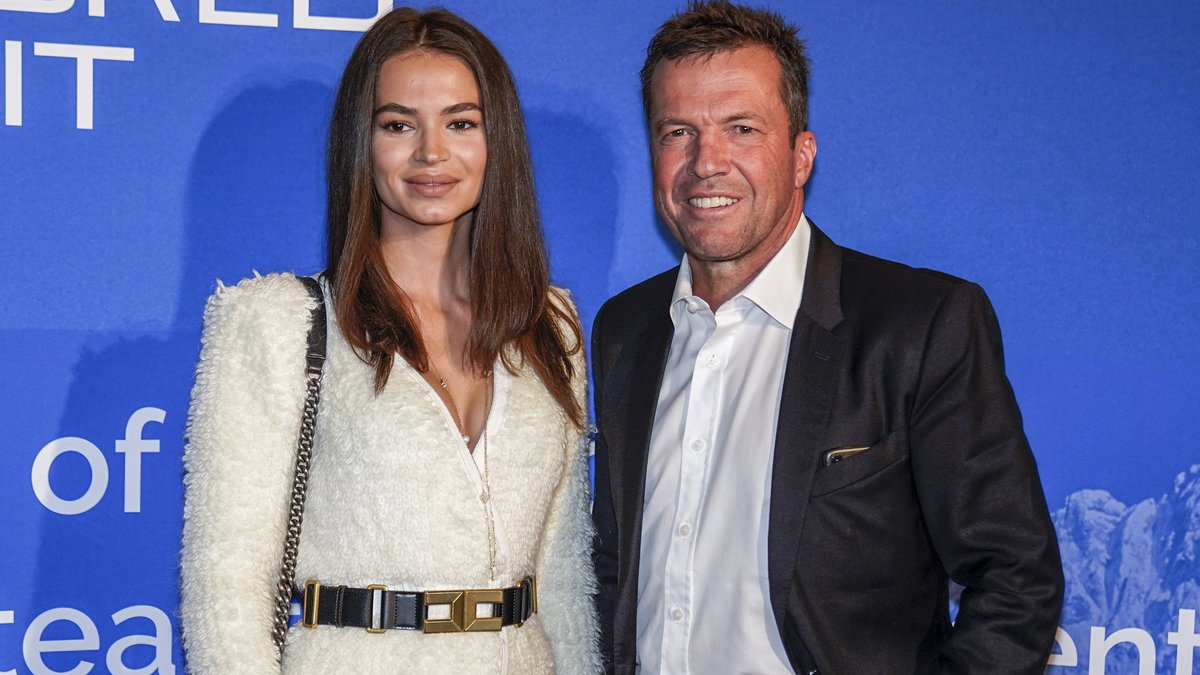 Od lewej: Anastasia Klimko i Lothar Matthaus