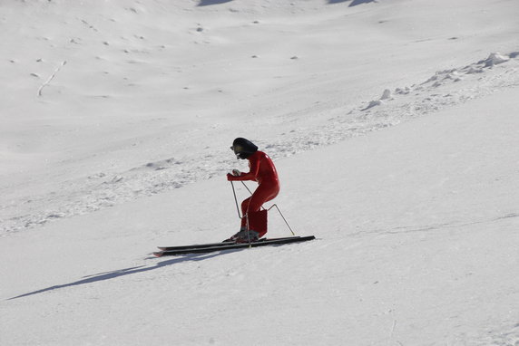 Jędrzej Dobrowolski podczas MŚ w narciarstwie szybkim