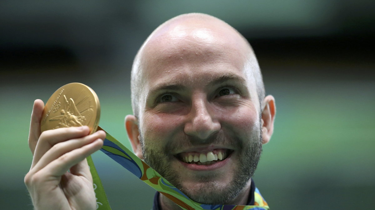 2016 Rio Olympics - Shooting - Victory Ceremony - Men's 10m Air Rifle Victory Ceremony