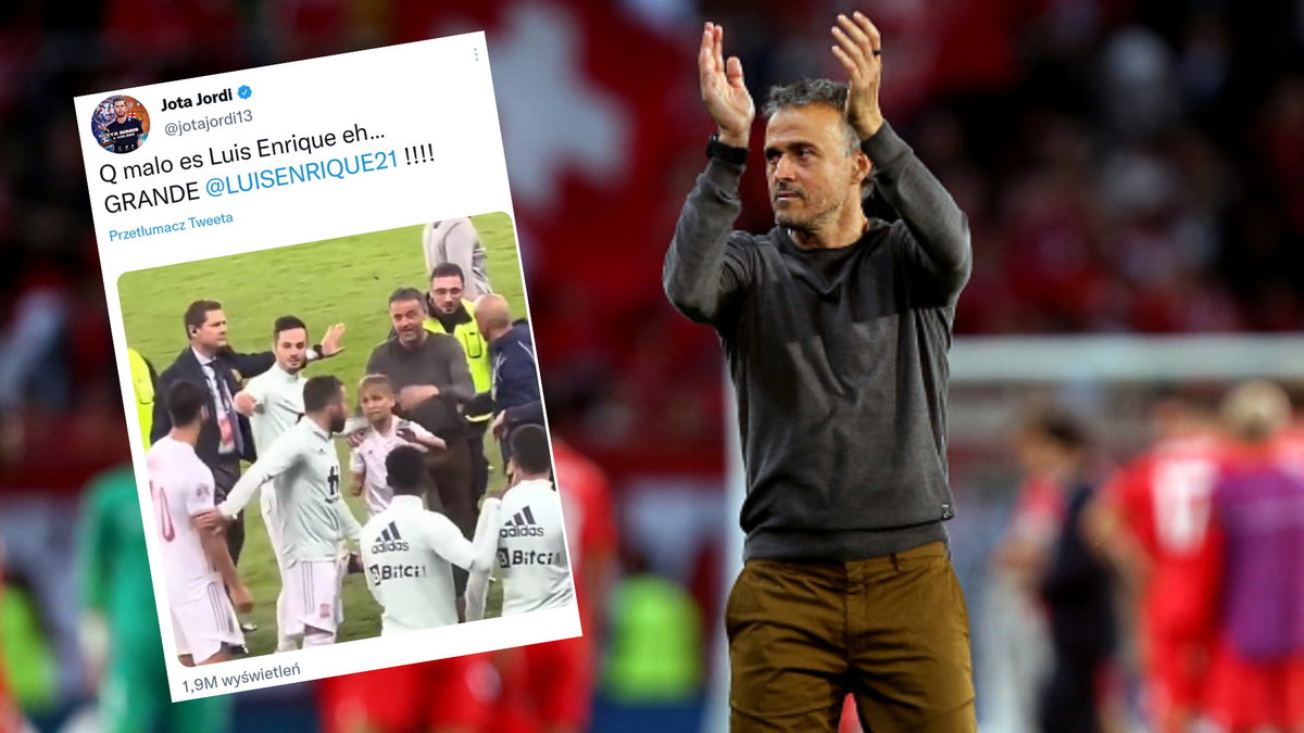 Luis Enrique wstawił się za młodym chłopcem, który wbiegł na murawę po meczu (fot. jotajordi13/Twitter)